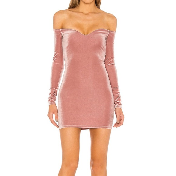 NBD Dresses & Skirts - NWT NBD blush pink velvet Clara mini dress